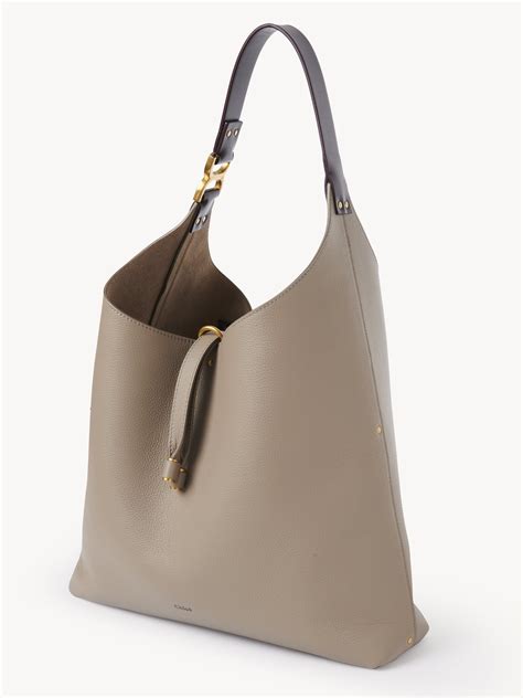 chloe marcie motty grey|Marcie hobo bag in grained leather .